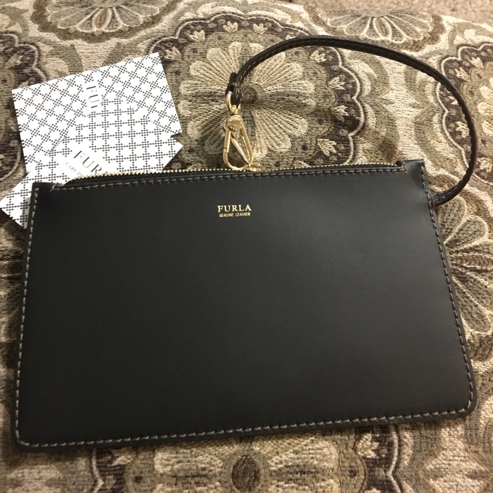 NWOT Black Furla Clutch